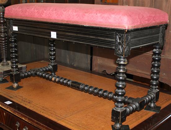 Ebonised duet stool